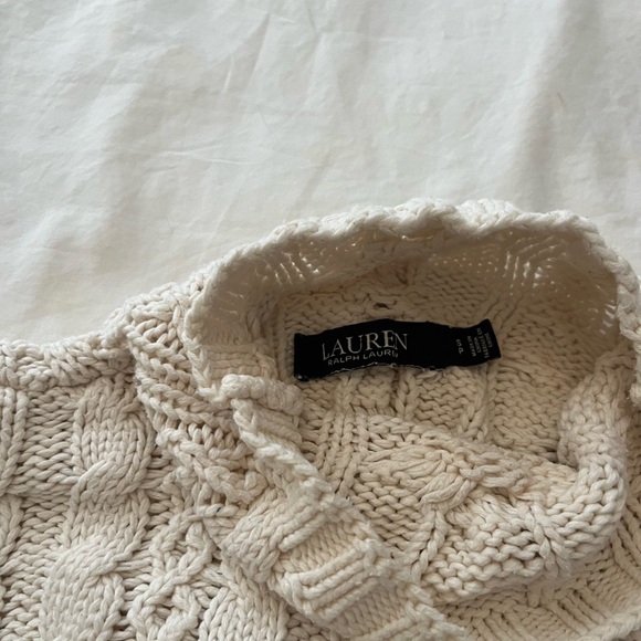 Ivory cable knit sweater. Comfortable and warm. - Picture 3 of 7